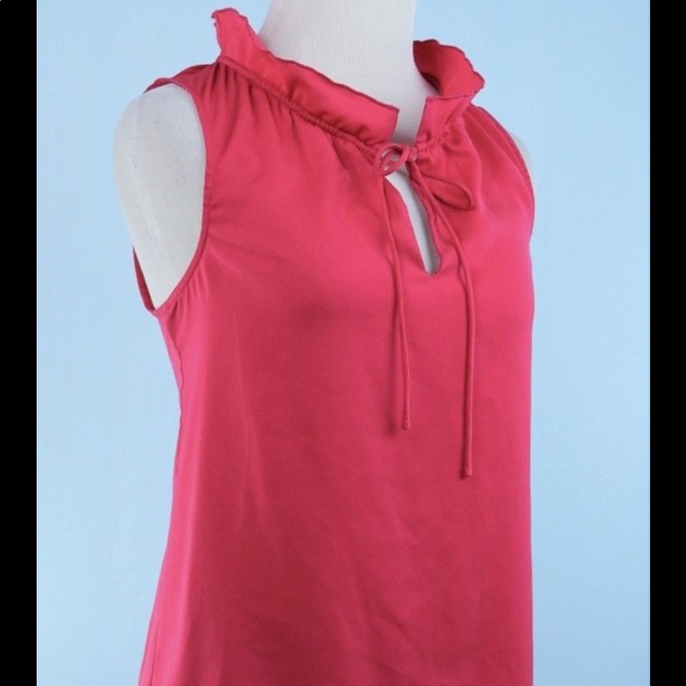 J. Crew Sleeveless Ruffle Tie Neck Blouse